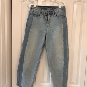 Old Navy Two-Tone Light Blue Barrel Leg Jeans